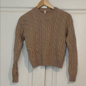 Babaton Cable Knit Sweater in Brown